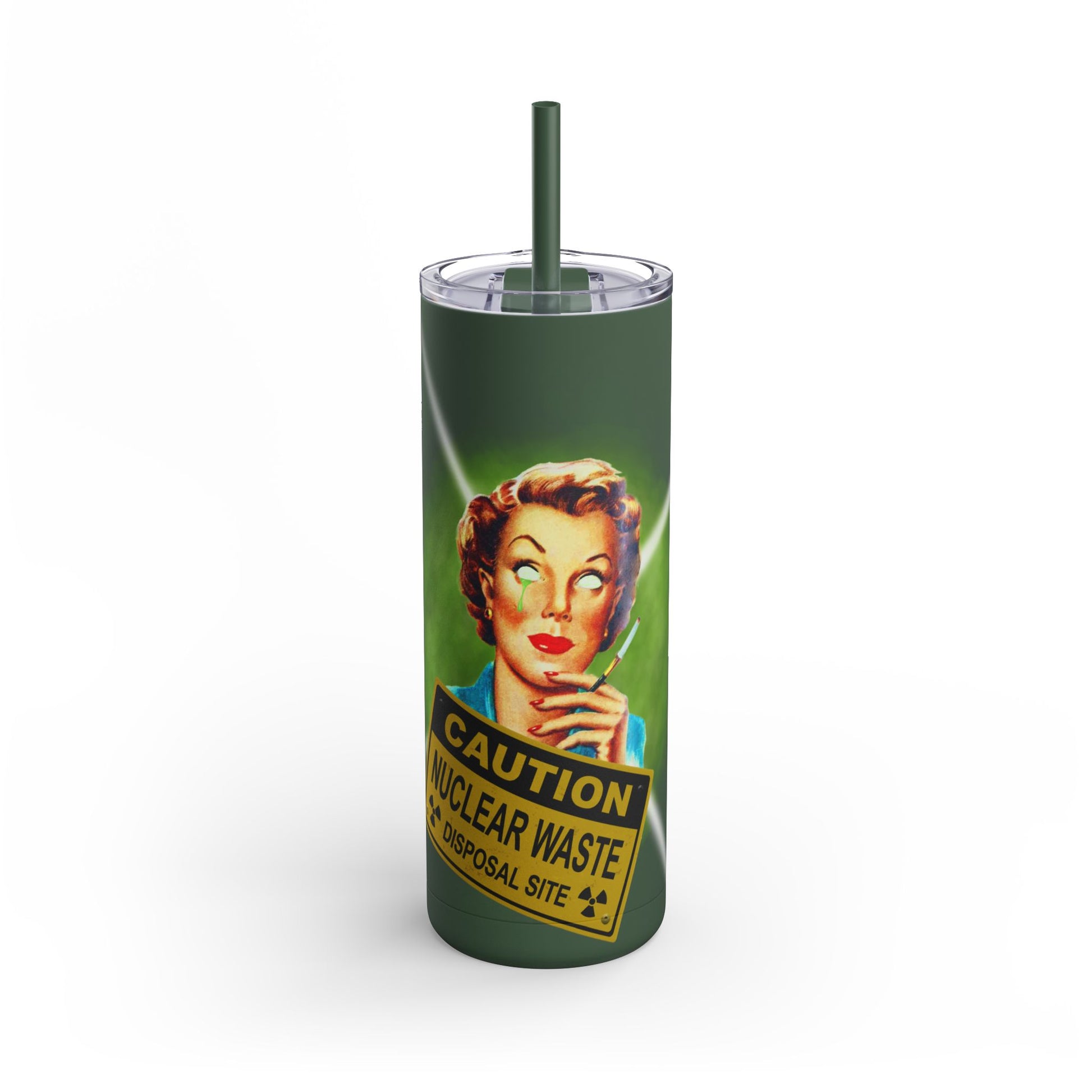 Nuclear Waste Skinny Tumbler - 20oz Retro Design- Vintage Horror