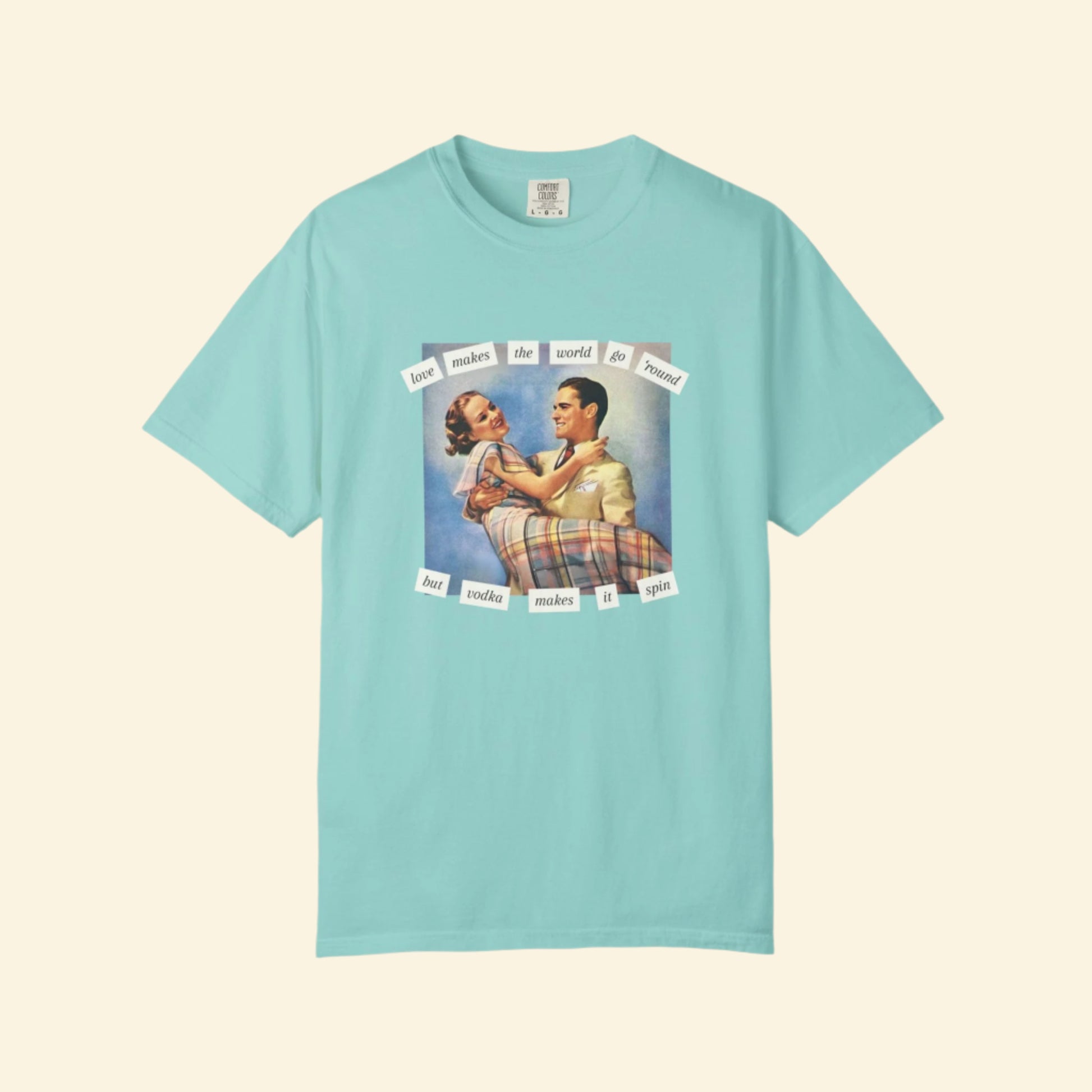 Love Makes the World Go Round Unisex Garment-Dyed Vintage T-Shirt