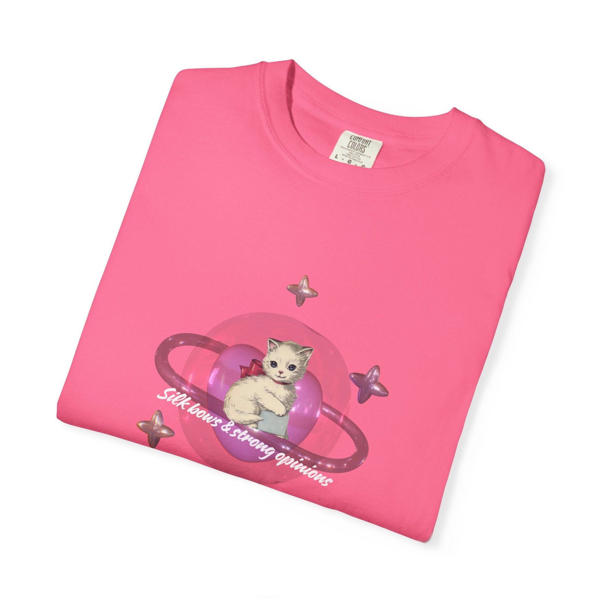 Cute Pink Spaceship Cat T-Shirt - Perfect for Pet Lovers & Cosmic Dreamers