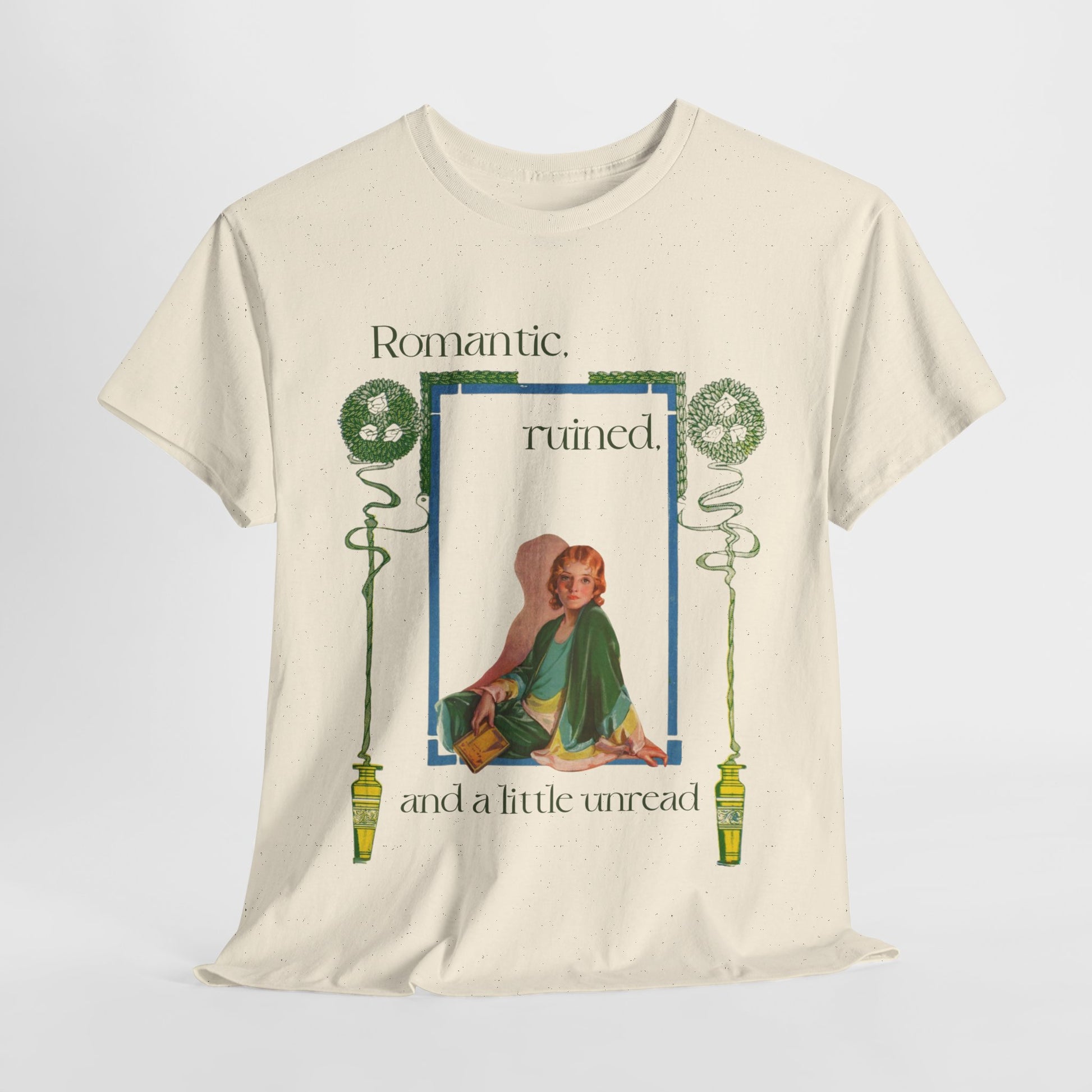 Poet's Soul Vintage Tee-" Romantic, Ruined, and a Little Unread" Retro Tee