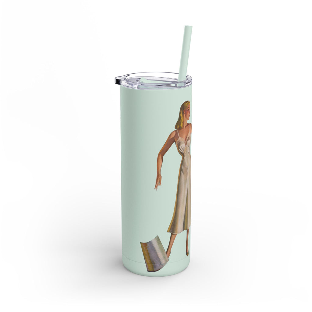 Vintage-Inspired 20oz Skinny Tumbler with 'Use Your Brain' Design