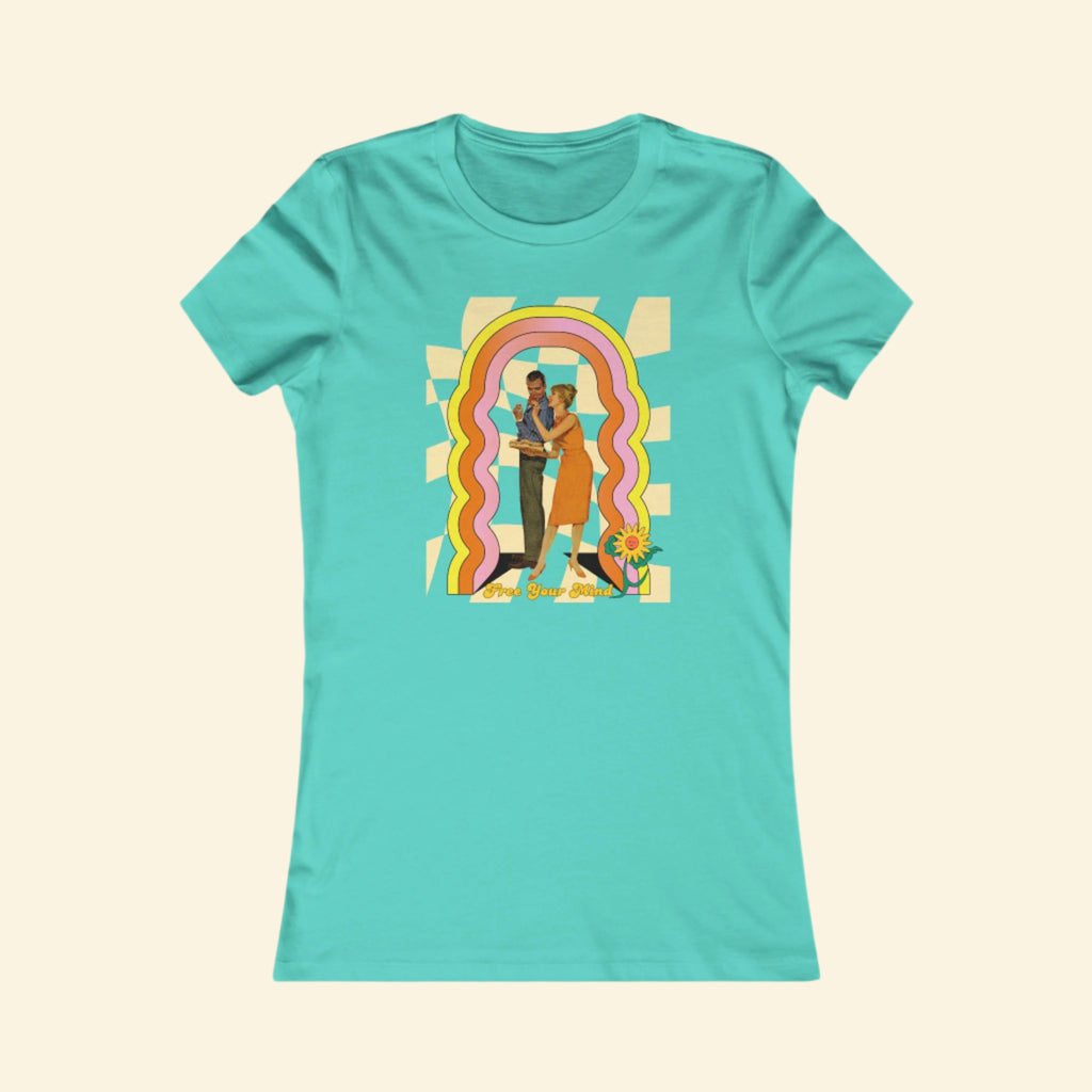 Vintage Women's Tee, 70s Style Free Your Mind Tshirt