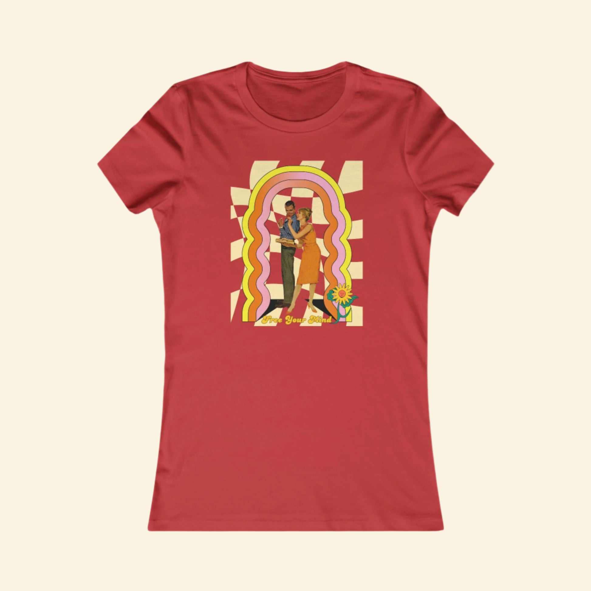 Vintage Women's Tee, 70s Style Free Your Mind Tshirt
