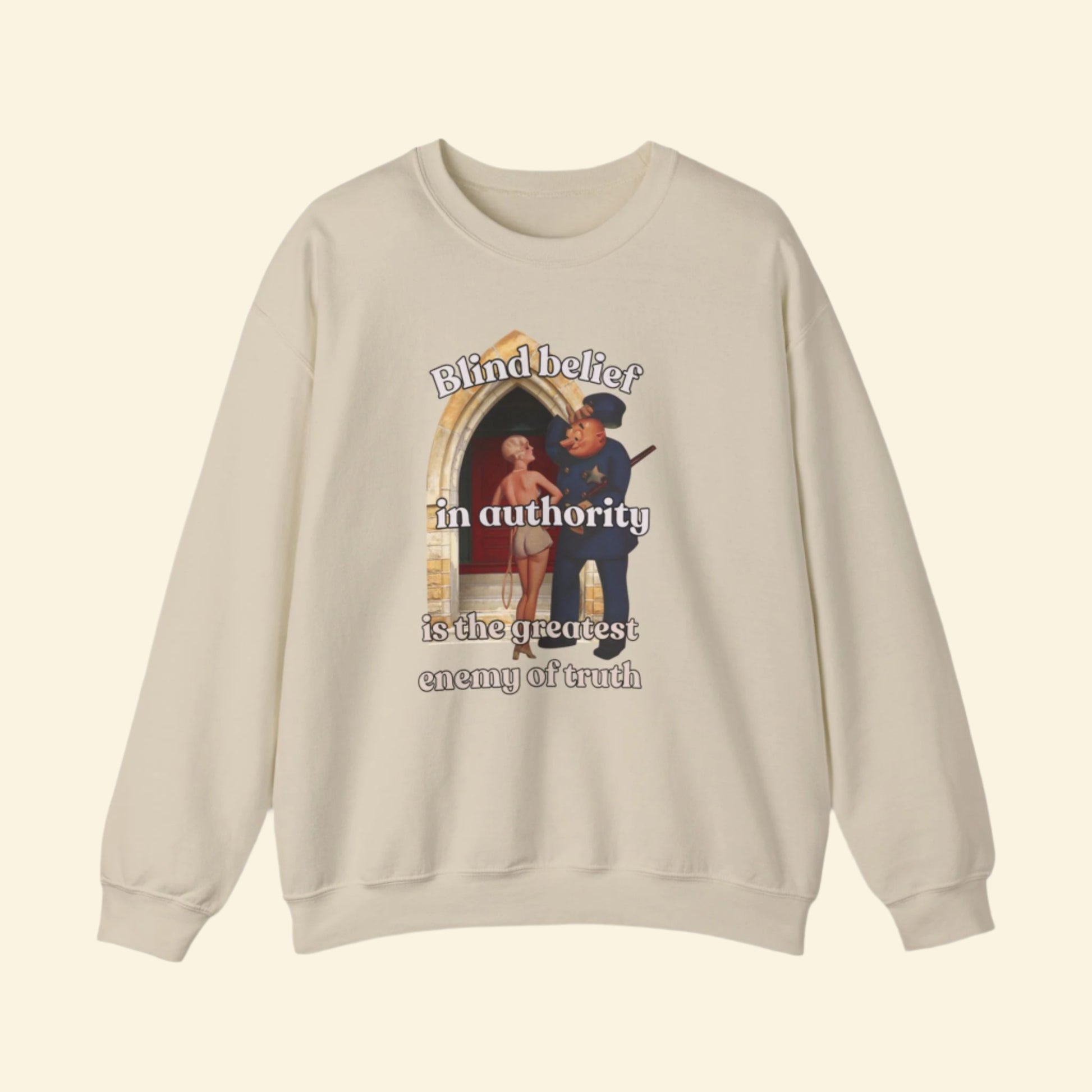 Unisex Crewneck Sweatshirt - 'Blind Belief in Authority' Design