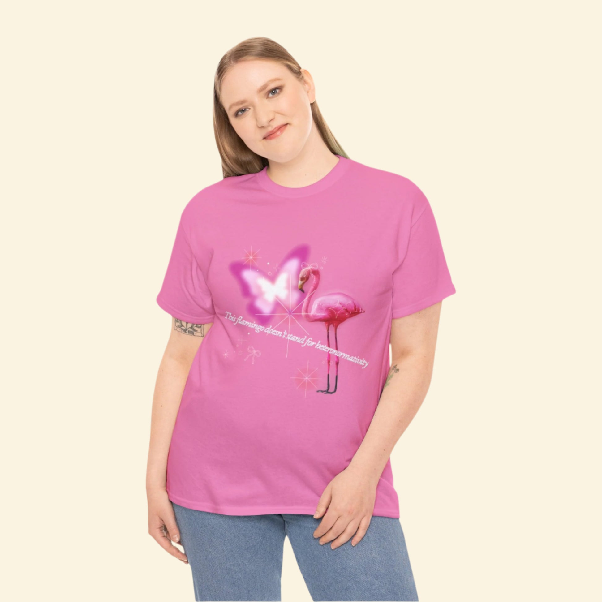 Pink Flamboyant Flamingo, LGBTQ+ Empowering Soft Unisex T-Shirt