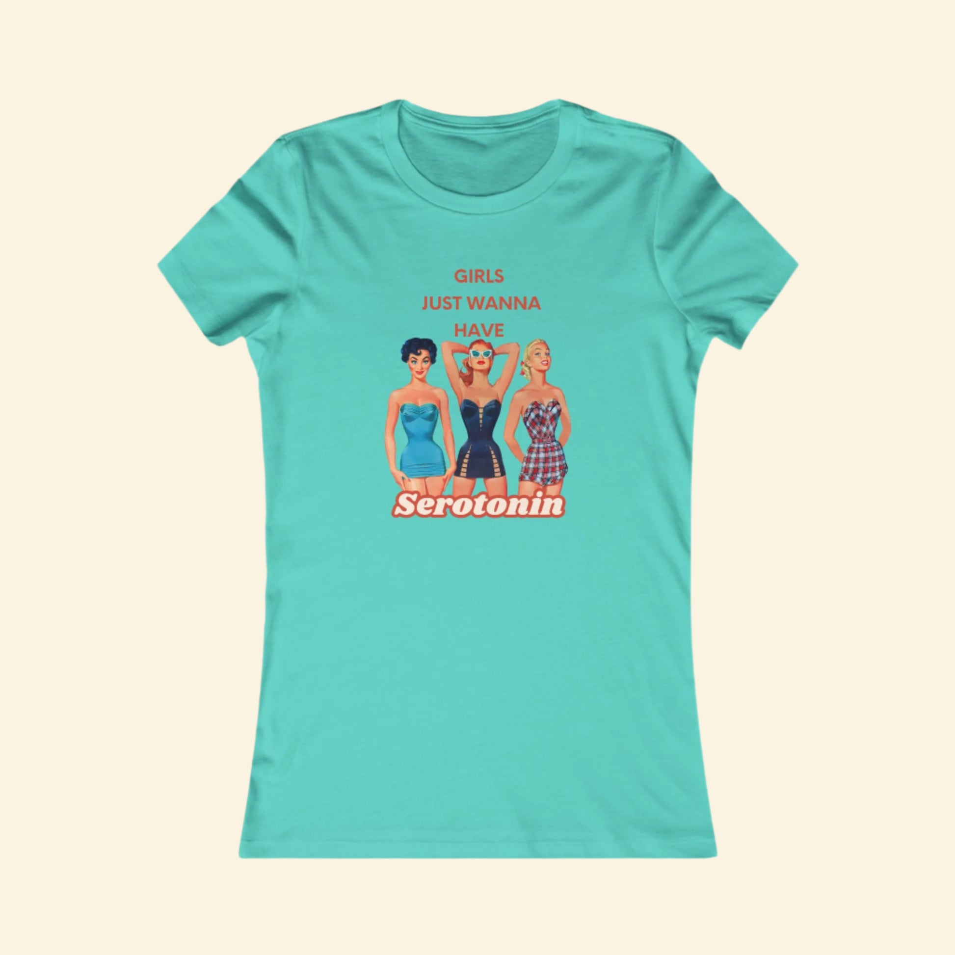 Serotonin Graphic Tee for Women - Girl's Just Wanna Have Serotonin T-Shirt