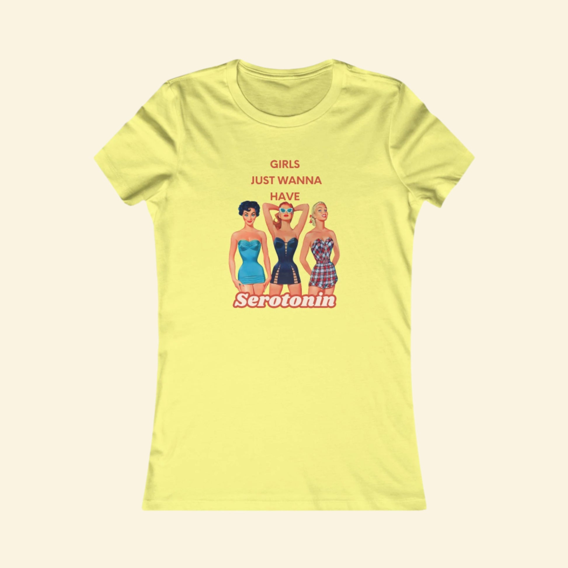 Serotonin Graphic Tee for Women - Girl's Just Wanna Have Serotonin T-Shirt