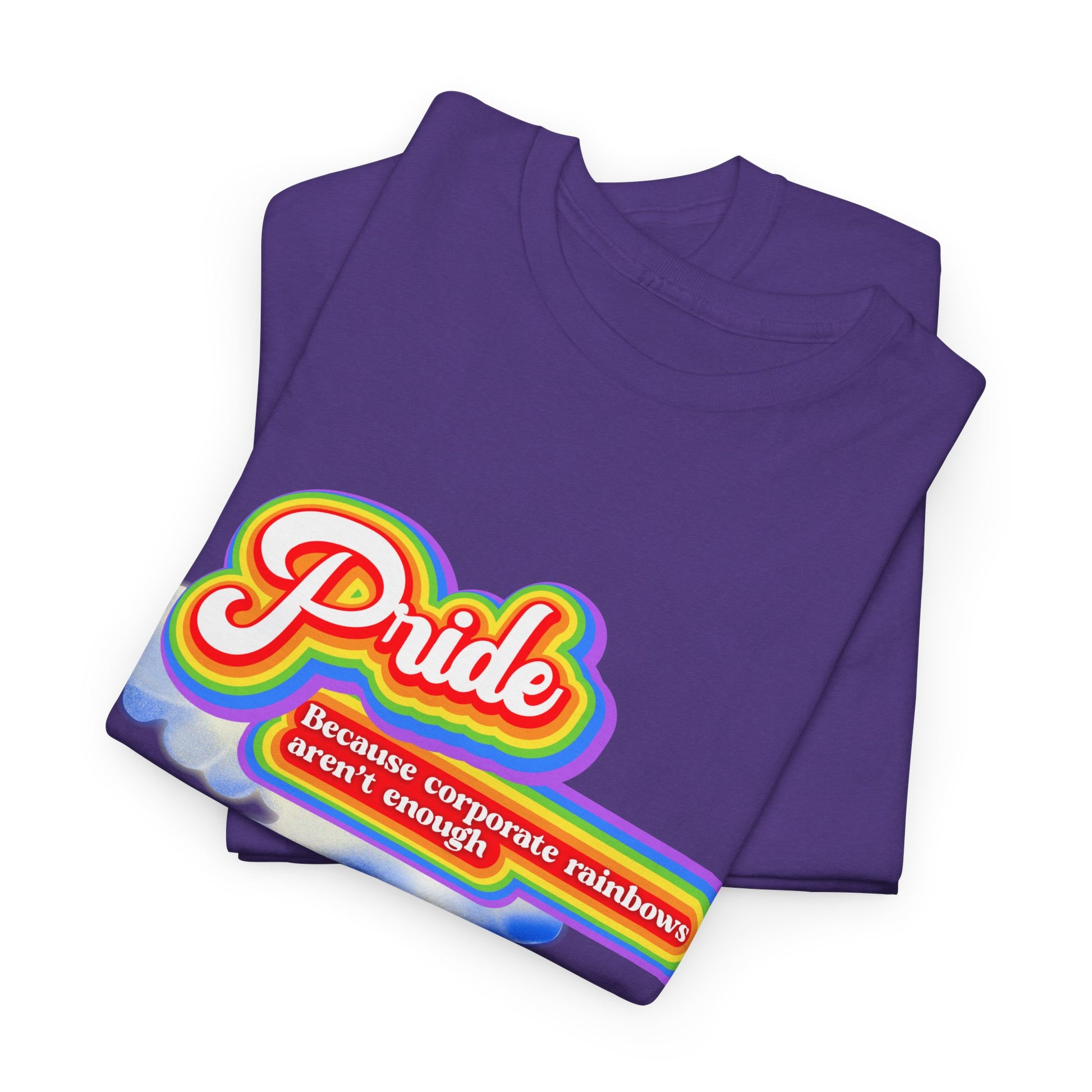 Pride Unisex Heavy Cotton Tee, Rainbow Shirt, LGBT Apparel Retro Tee