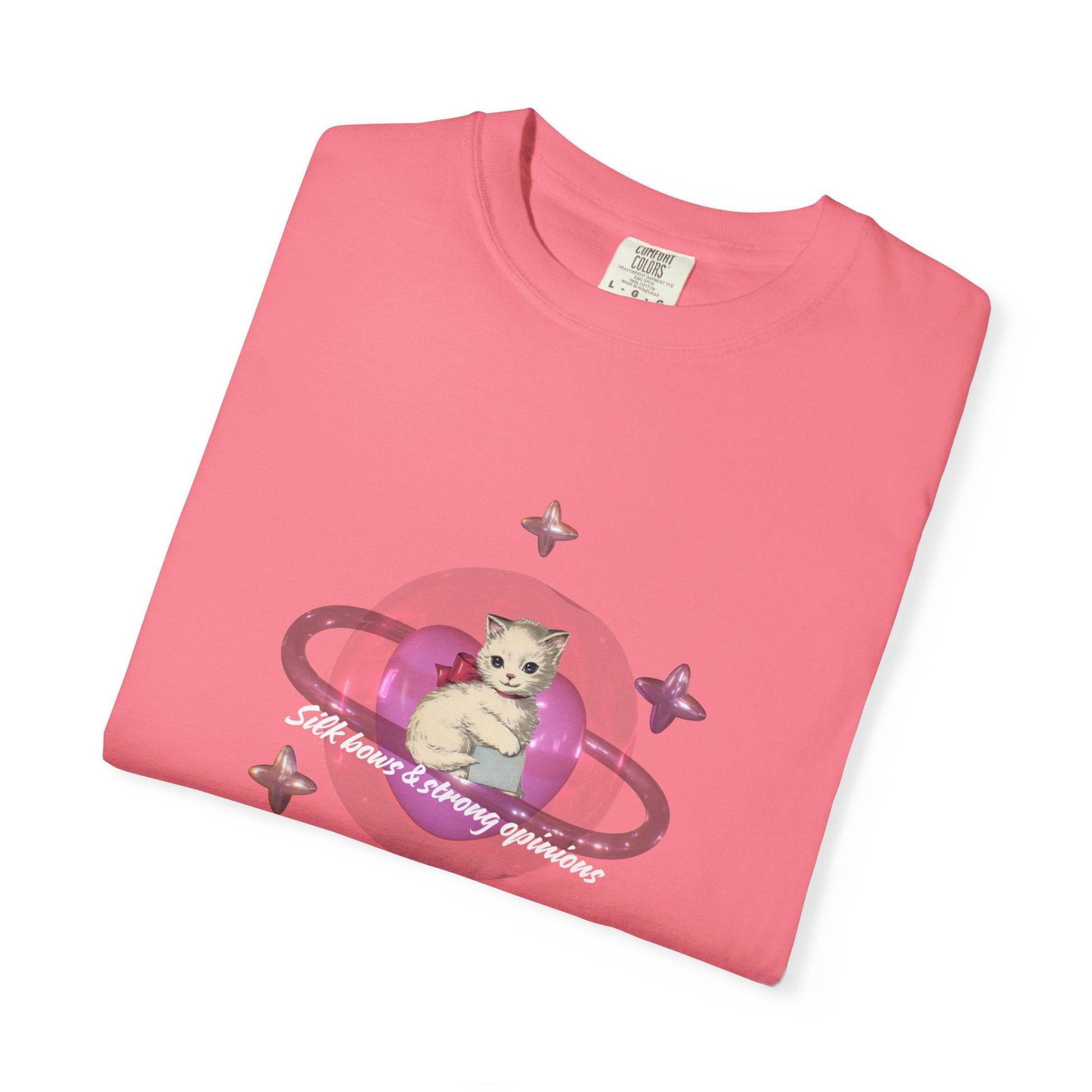 Cute Pink Spaceship Cat T-Shirt - Perfect for Pet Lovers & Cosmic Dreamers