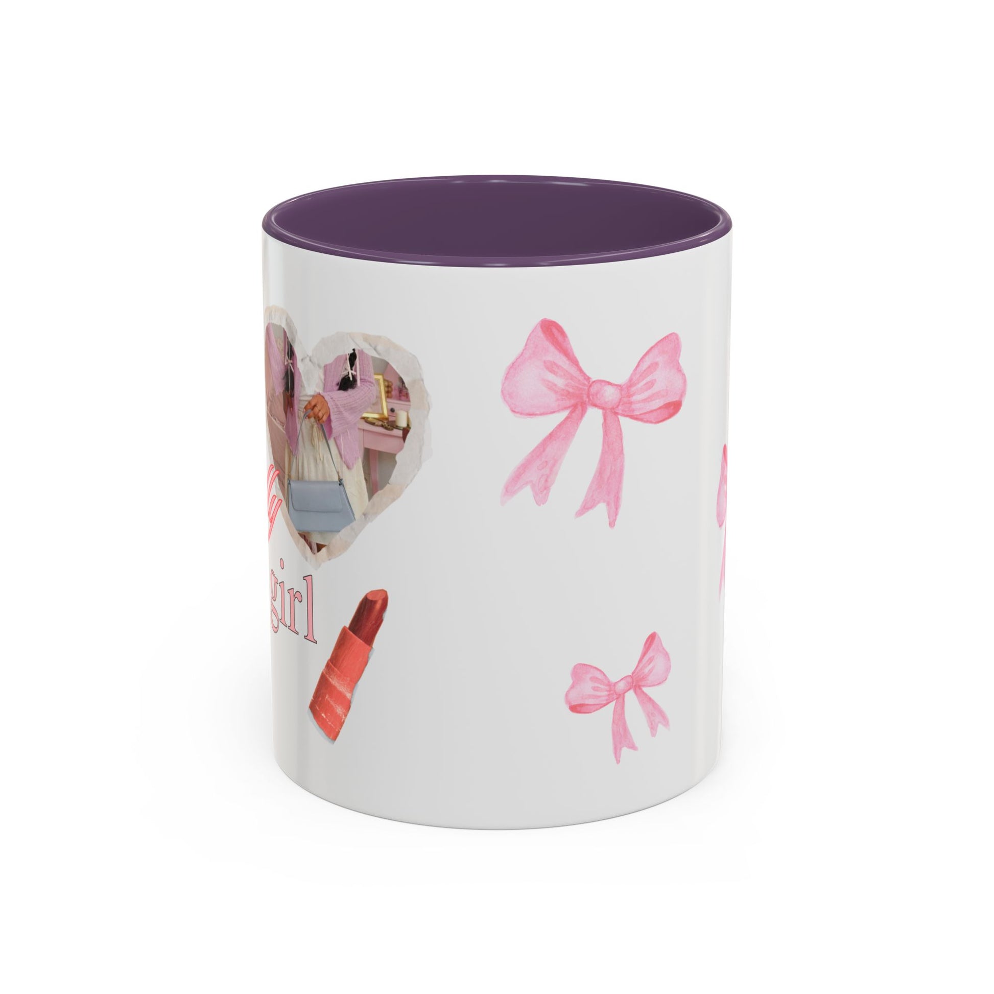 Stylish Pink Bow Accent Coffee Mug - Perfect Gift for Girly Vibes
