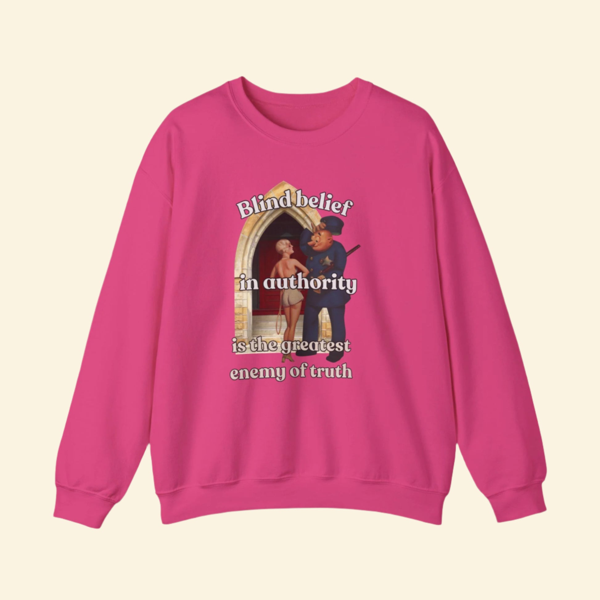 Unisex Crewneck Sweatshirt - 'Blind Belief in Authority' Design