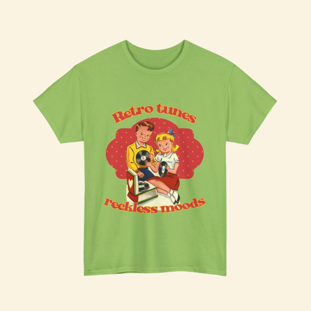 Playful Vintage Tee- "Retro Tunes, Reckless Moods"