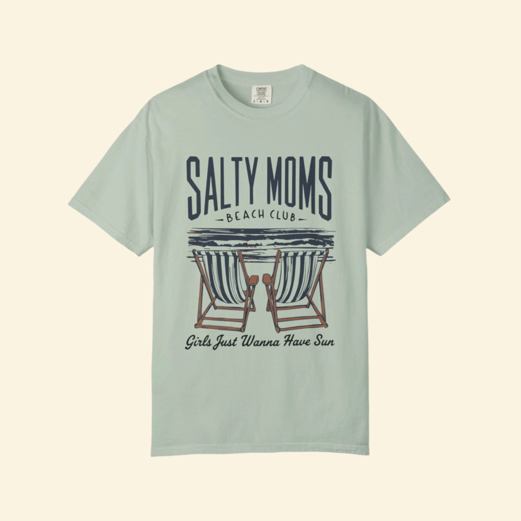 Salty Moms Beach Club T-Shirt - Summer Vibes, Fun in the Sun!