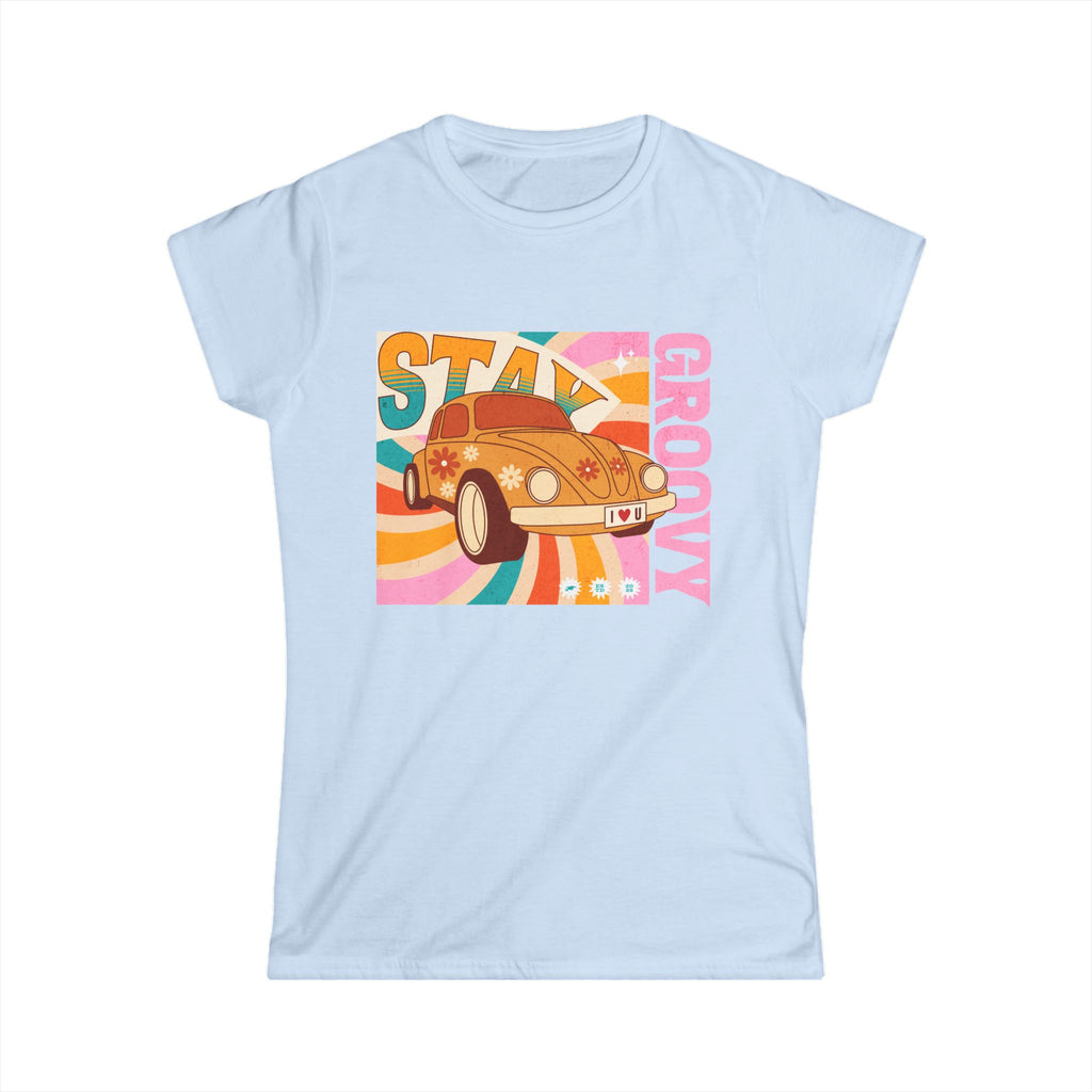 Stay Groovy Women's 70s Tee - Retro Vibe T-Shirt for Casual Wear