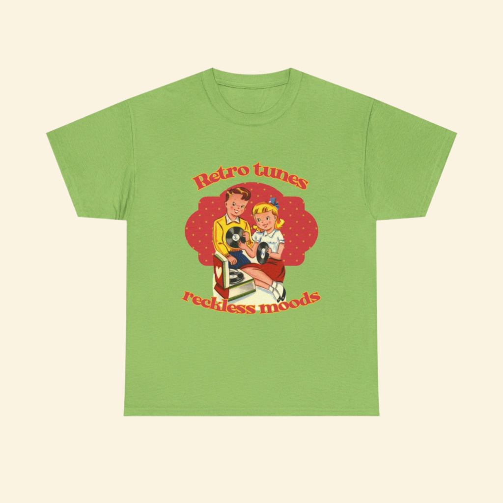 Playful Vintage Tee- "Retro Tunes, Reckless Moods"