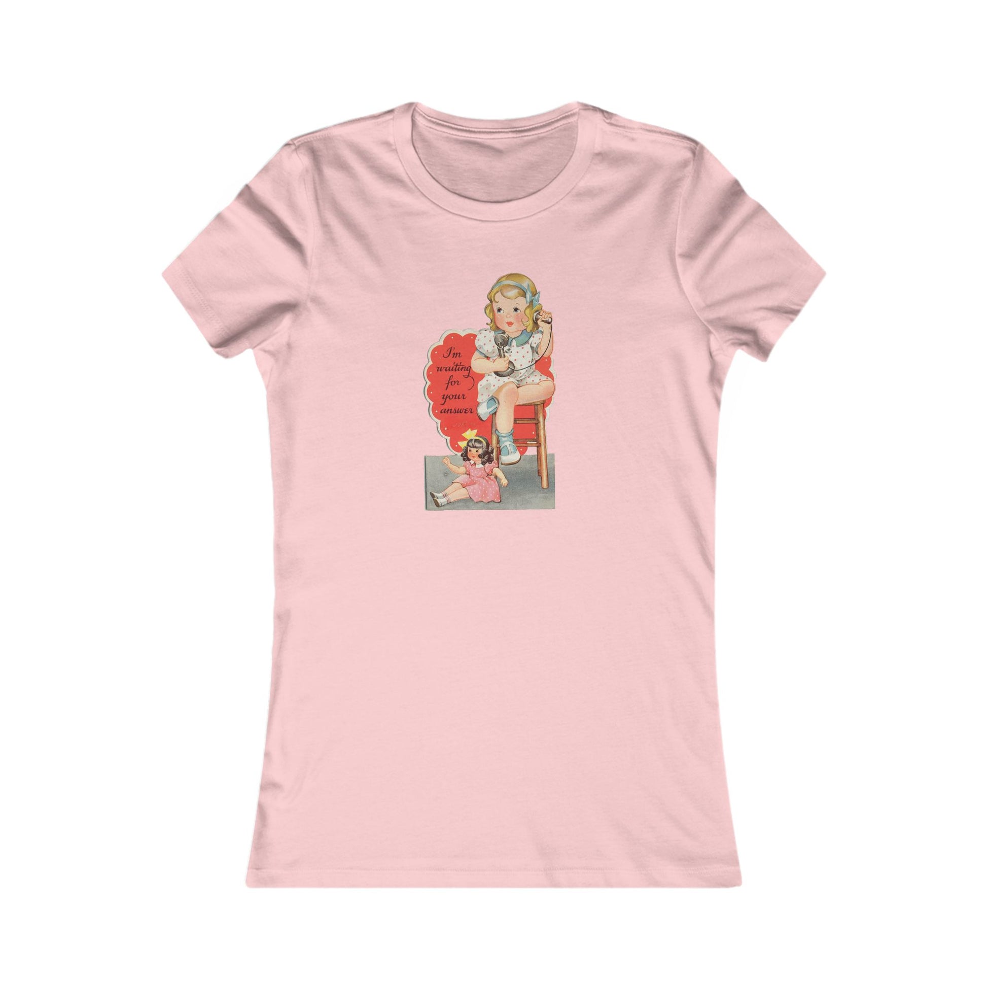 Vintage Inspired Women's Tee - Retro Girl Design-"Waiting For You"
