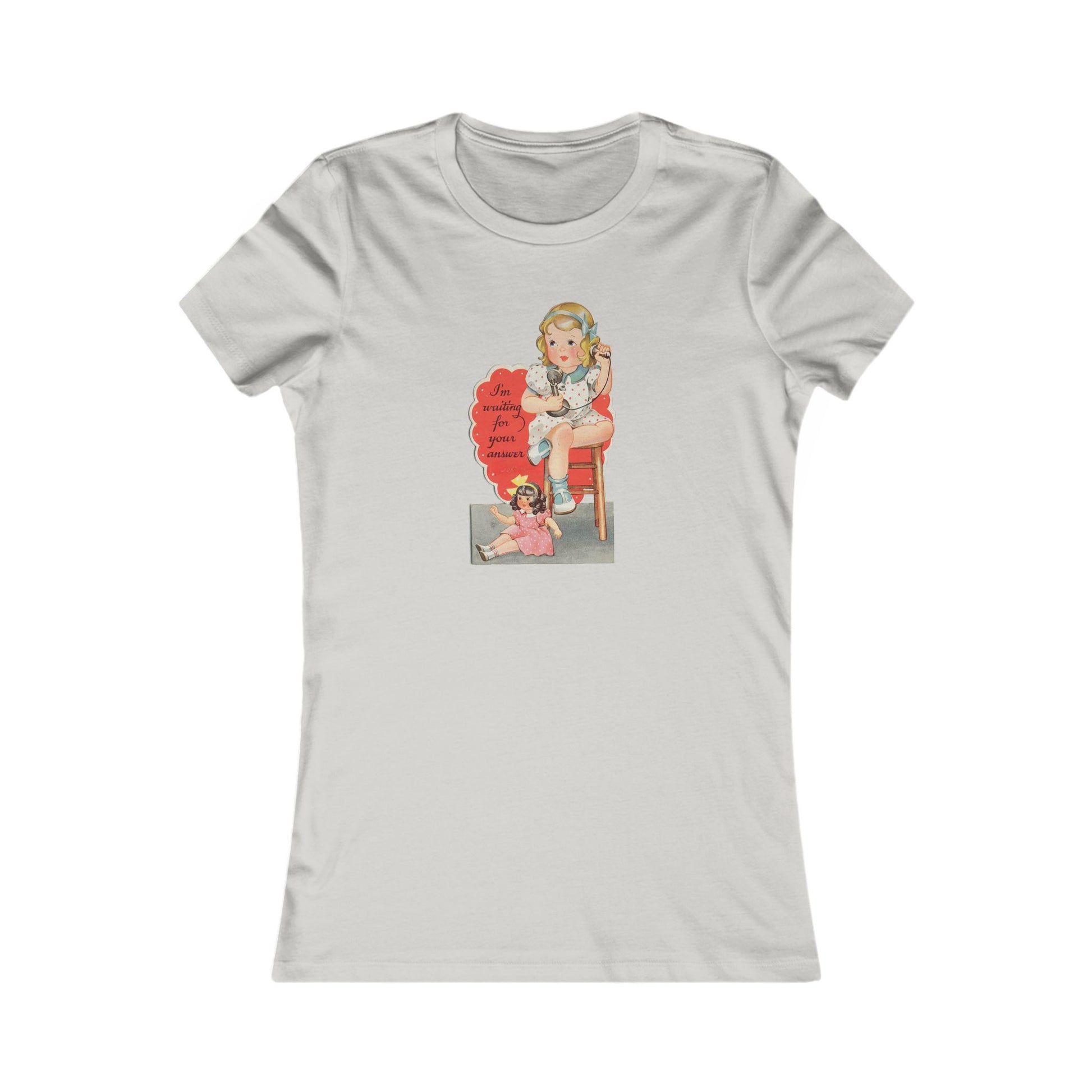 Vintage Inspired Women's Tee - Retro Girl Design-"Waiting For You"