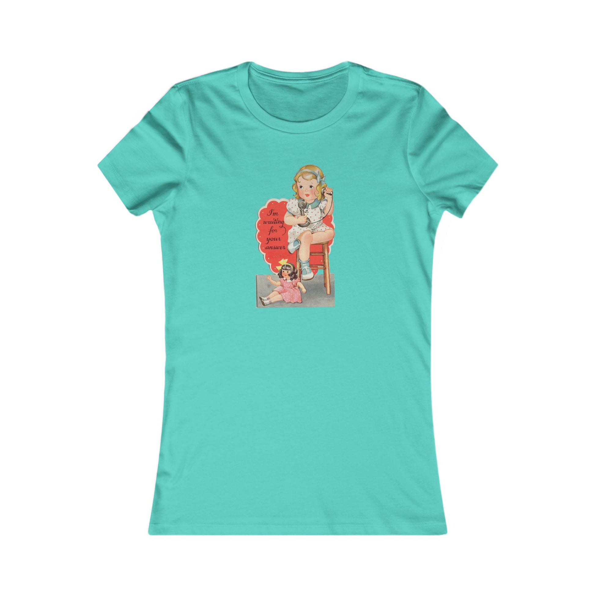 Vintage Inspired Women's Tee - Retro Girl Design-"Waiting For You"