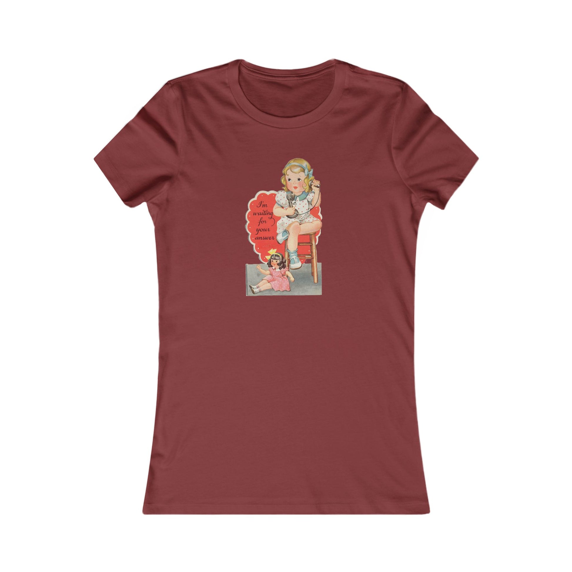 Vintage Inspired Women's Tee - Retro Girl Design-"Waiting For You"