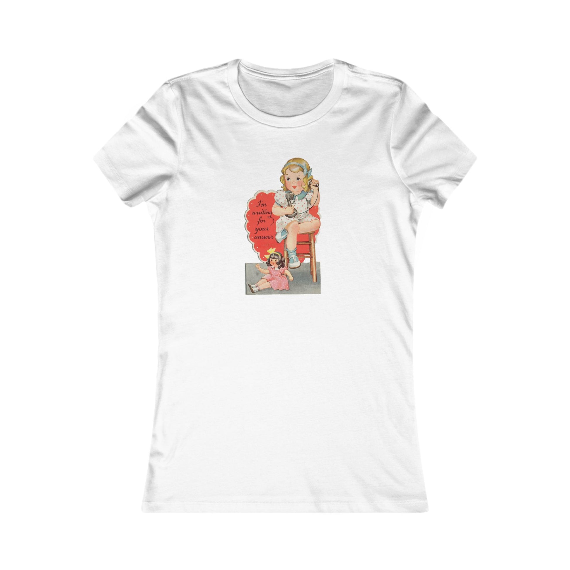 Vintage Inspired Women's Tee - Retro Girl Design-"Waiting For You"