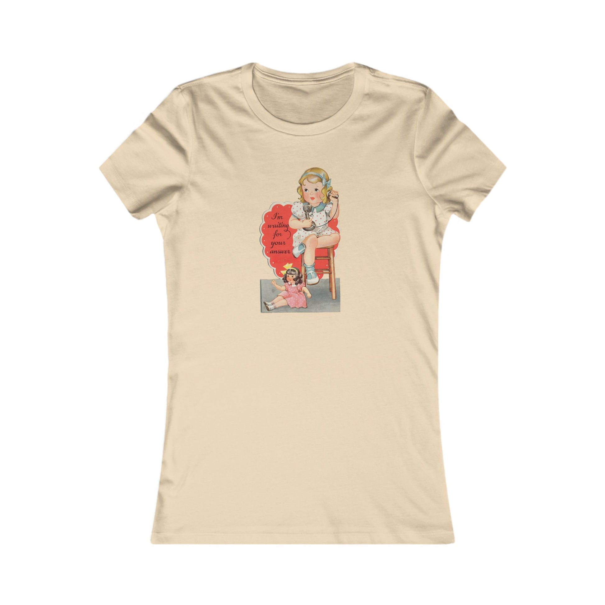 Vintage Inspired Women's Tee - Retro Girl Design-"Waiting For You"