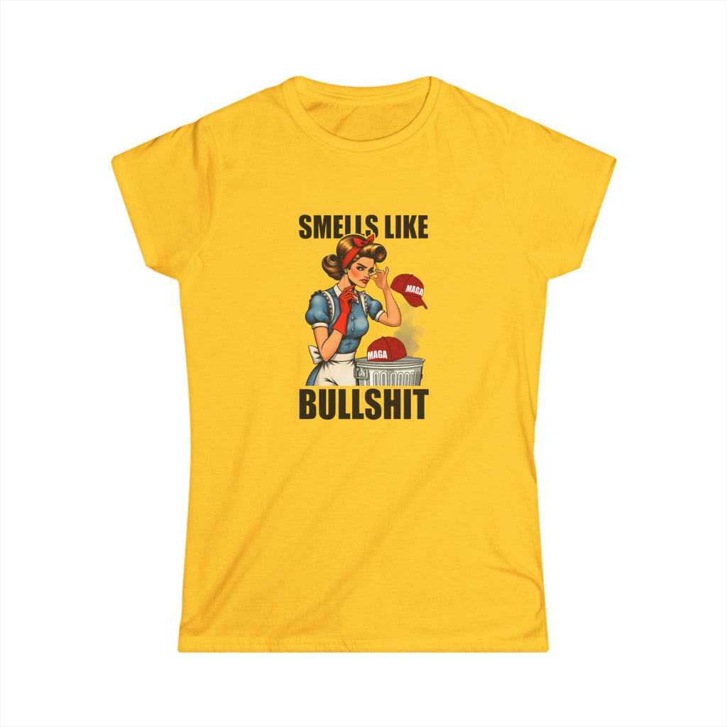 Girls' Statement Tee - 'Smells Like Bullshit' Funny Graphic T-Shirt Anti MAGA