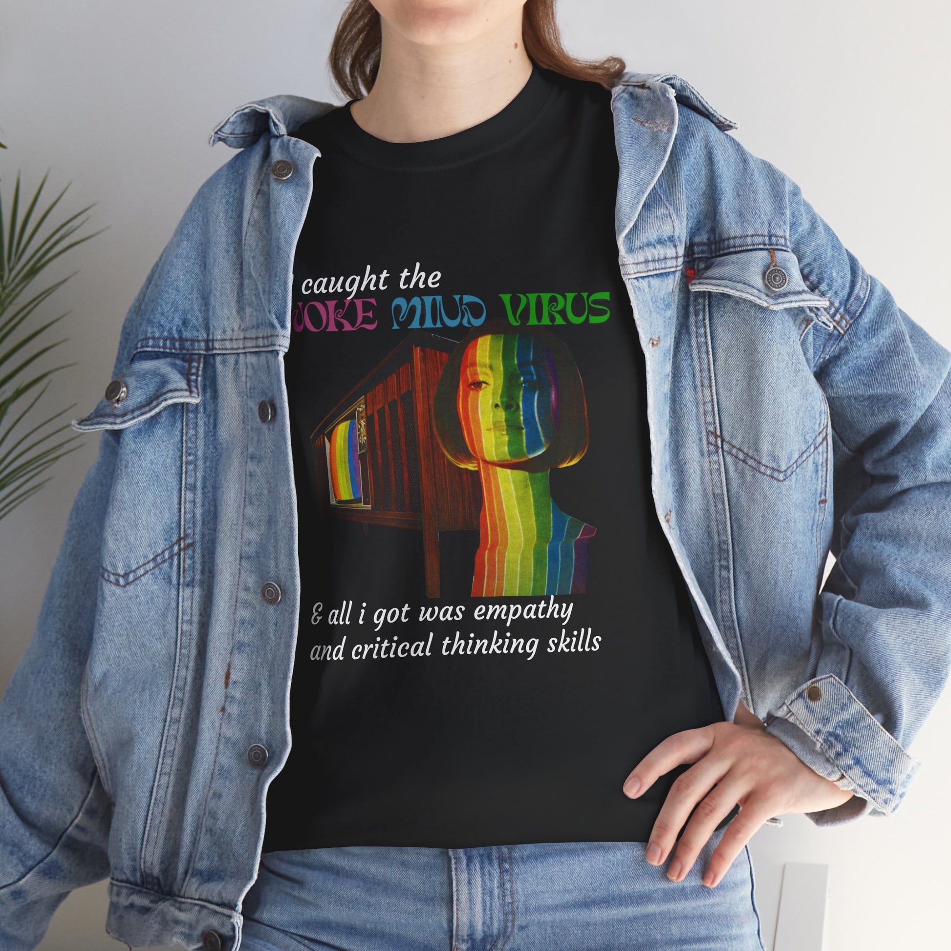 Woke Mind Virus Tee, Unisex Cotton T-Shirt for Critical Thinkers, Perfect Gift for Activists