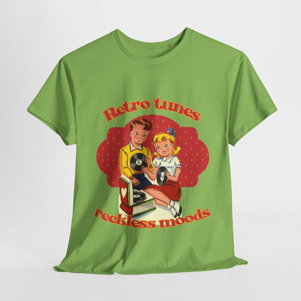 Playful Vintage Tee- "Retro Tunes, Reckless Moods"