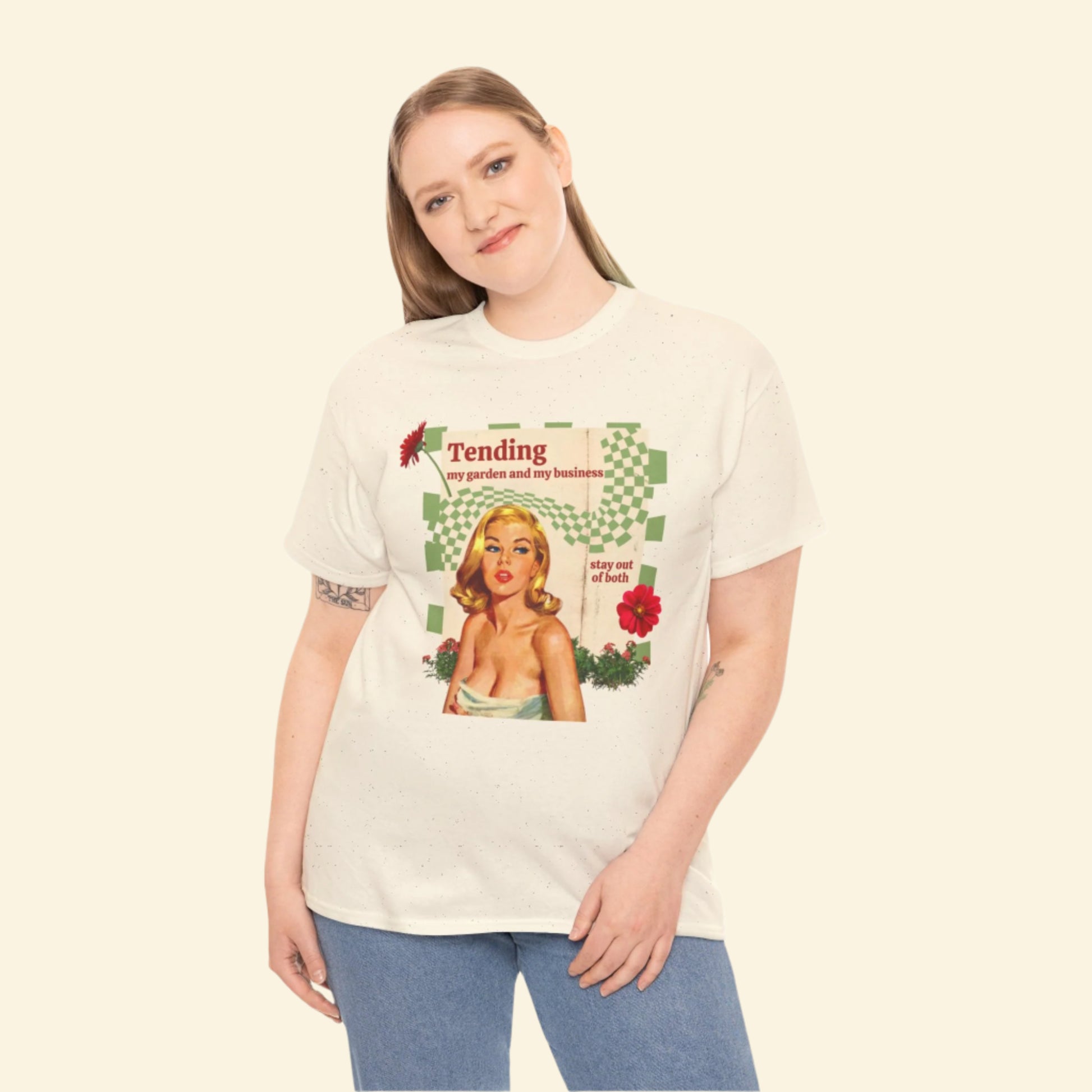 Vintage-Inspired Gardener's Tee | Unisex Heavy Cotton T-Shirt, Retro Gardening Shirt