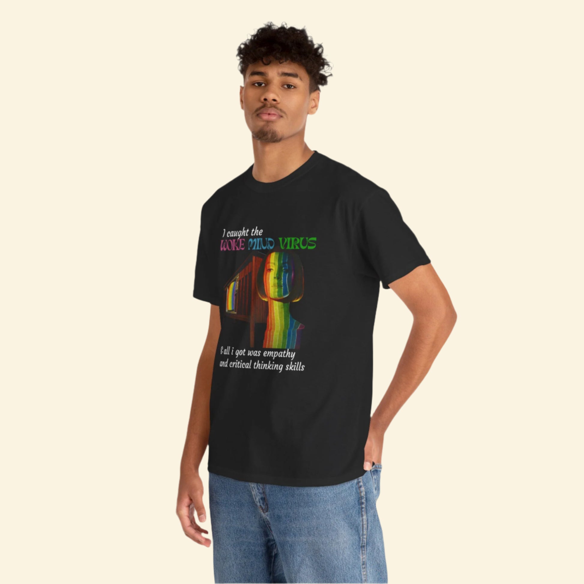 Woke Mind Virus Tee, Unisex Cotton T-Shirt for Critical Thinkers, Perfect Gift for Activists