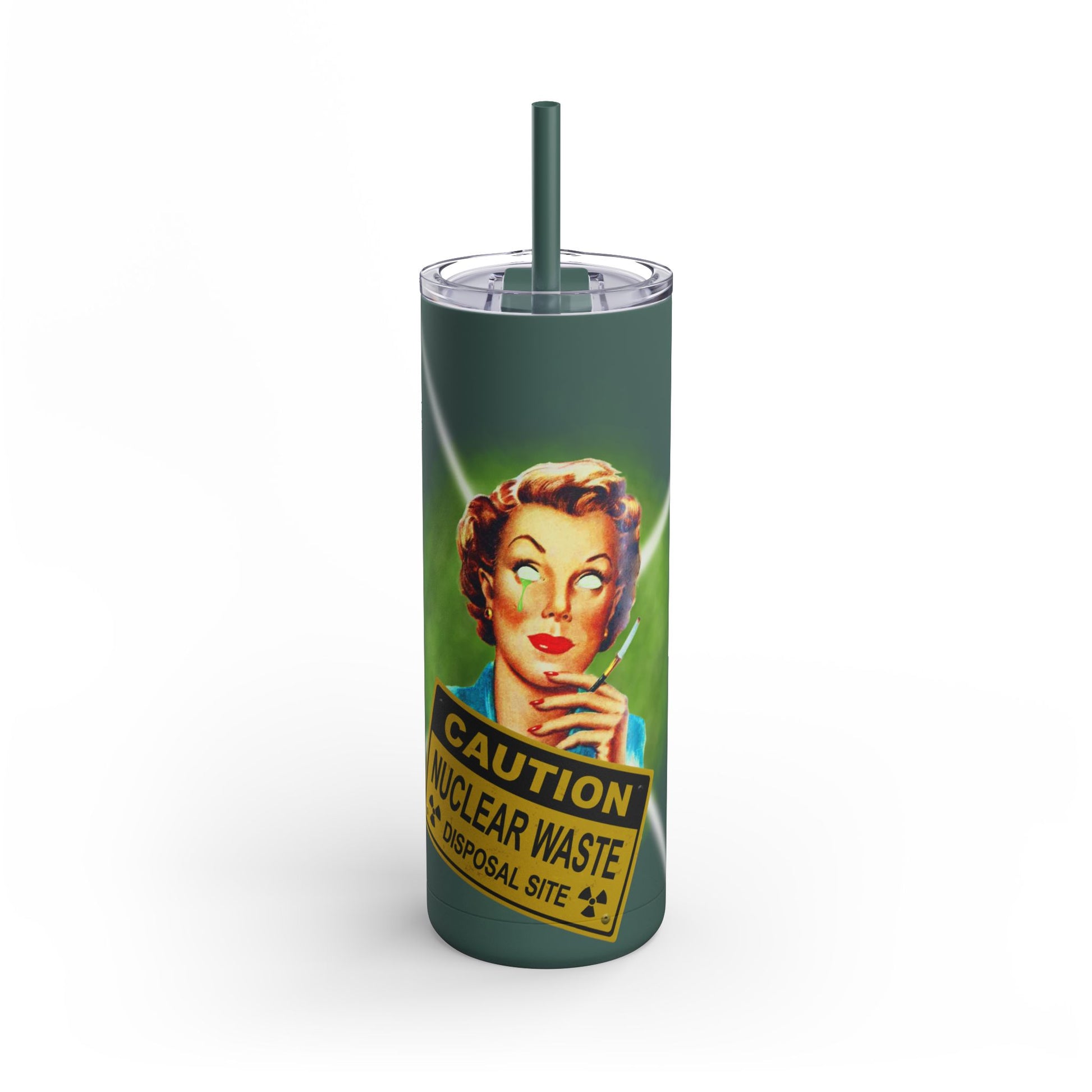 Nuclear Waste Skinny Tumbler - 20oz Retro Design- Vintage Horror