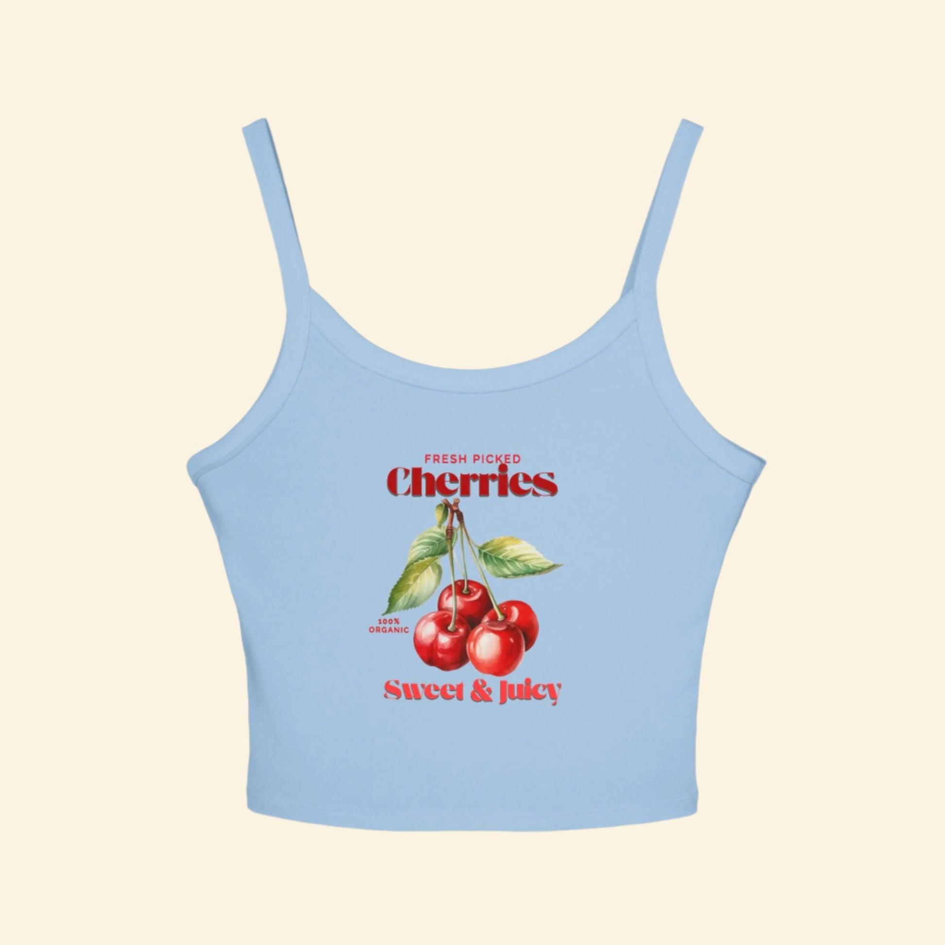 Fresh Picked Cherries Women’s Spaghetti Strap Tank Top - Sweet & Juicy Summer Style