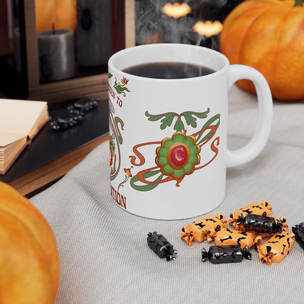 Whimsical Intuition Ceramic Mug - Vintage Girl Design (11oz)