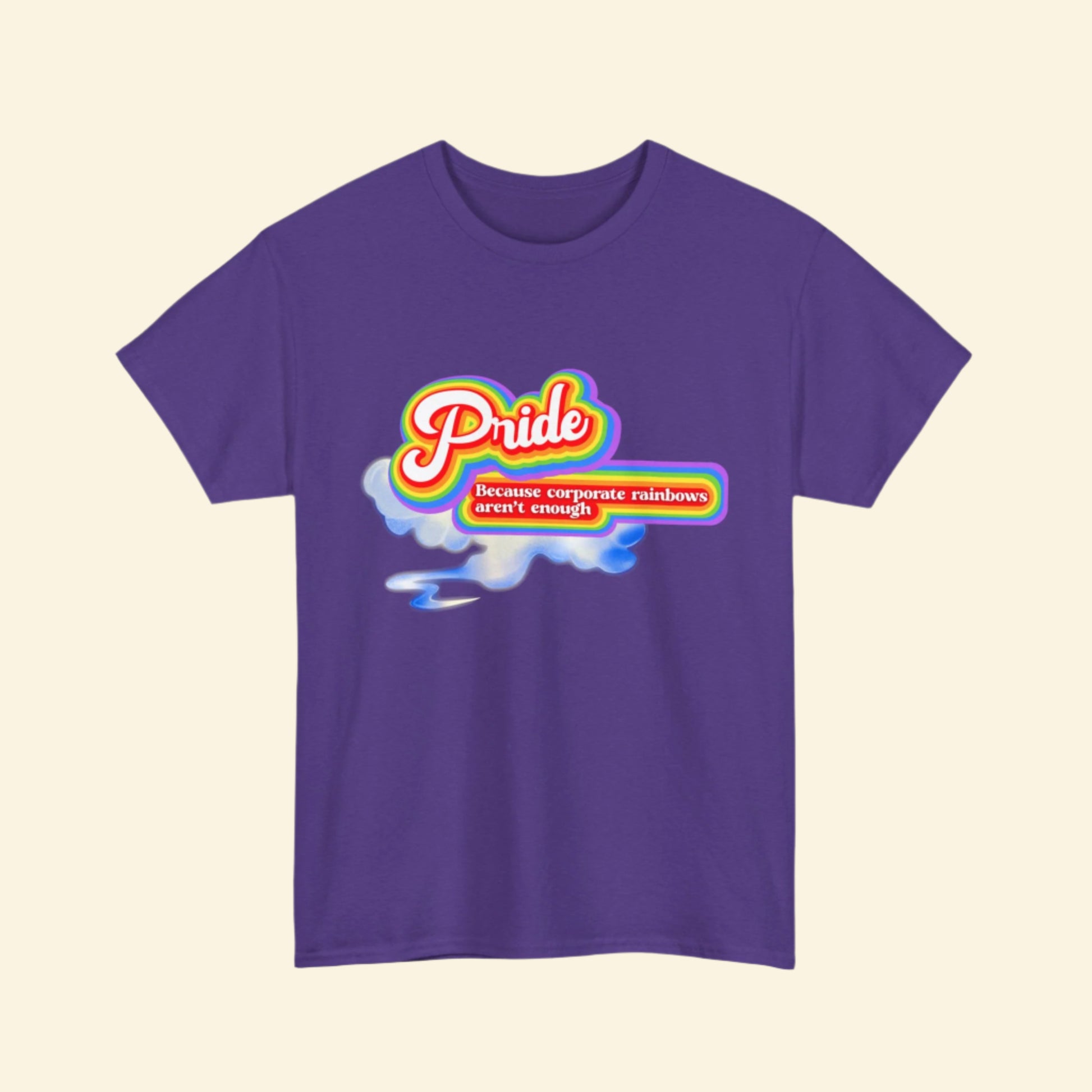 Pride Unisex Heavy Cotton Tee, Rainbow Shirt, LGBT Apparel Retro Tee