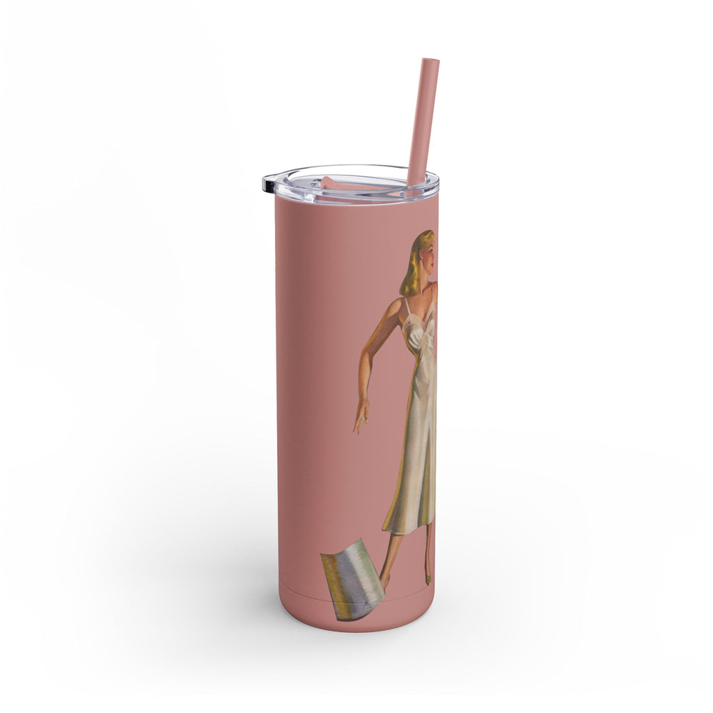 Vintage-Inspired 20oz Skinny Tumbler with 'Use Your Brain' Design