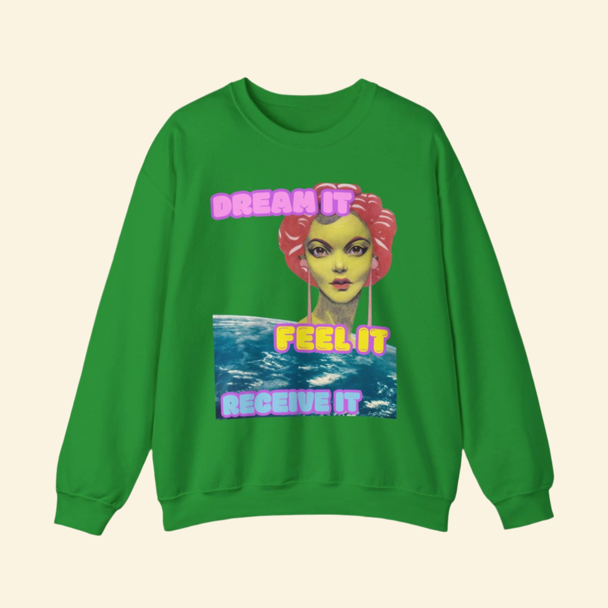 Dream It, Feel It, Receive It Sweatshirt - Unisex Heavy Blend™ Crewneck for Inspirational Vibes