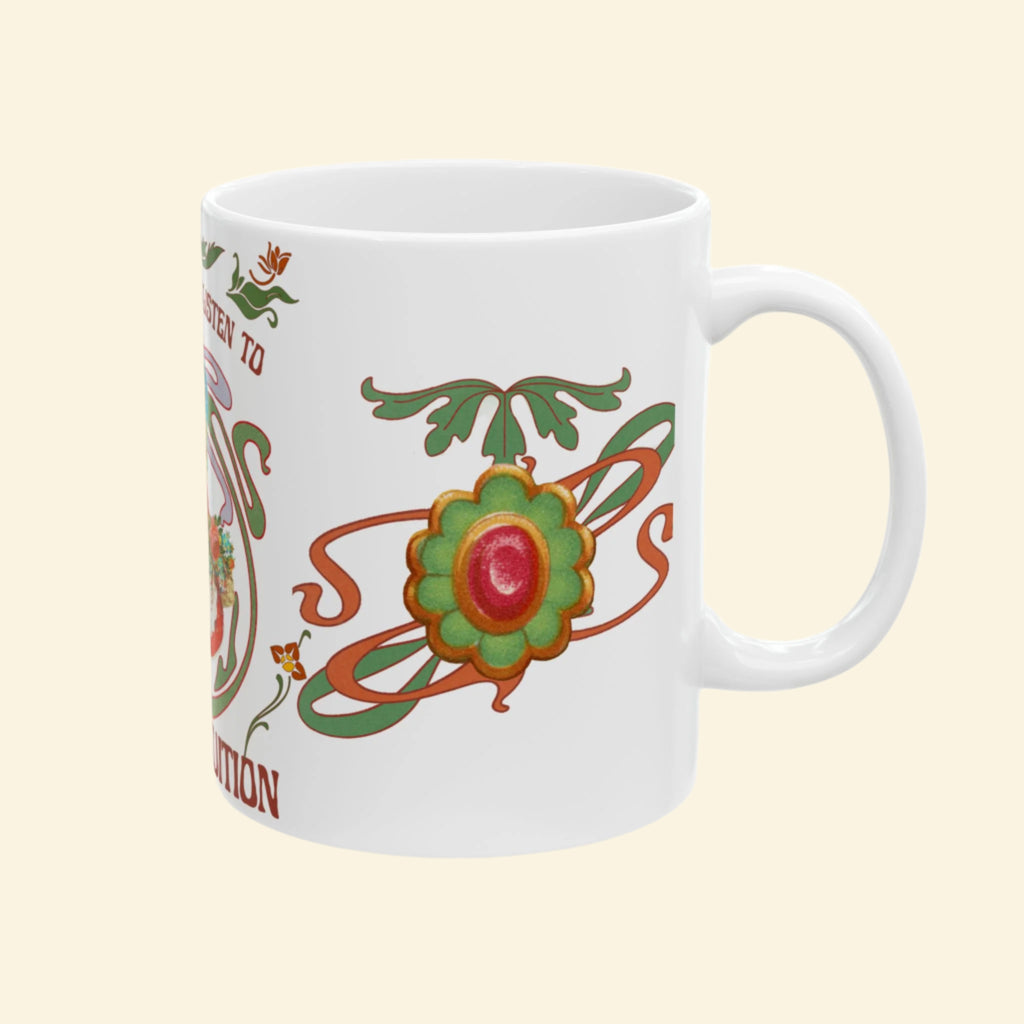 Whimsical Intuition Ceramic Mug - Vintage Girl Design (11oz)