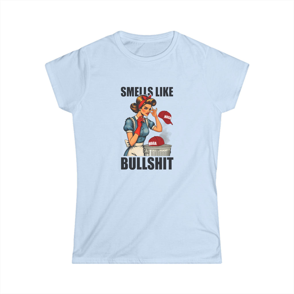 Girls' Statement Tee - 'Smells Like Bullshit' Funny Graphic T-Shirt Anti MAGA