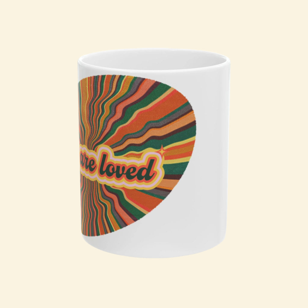 Retro Rainbow Ceramic Mug - You Are Loved (11oz)