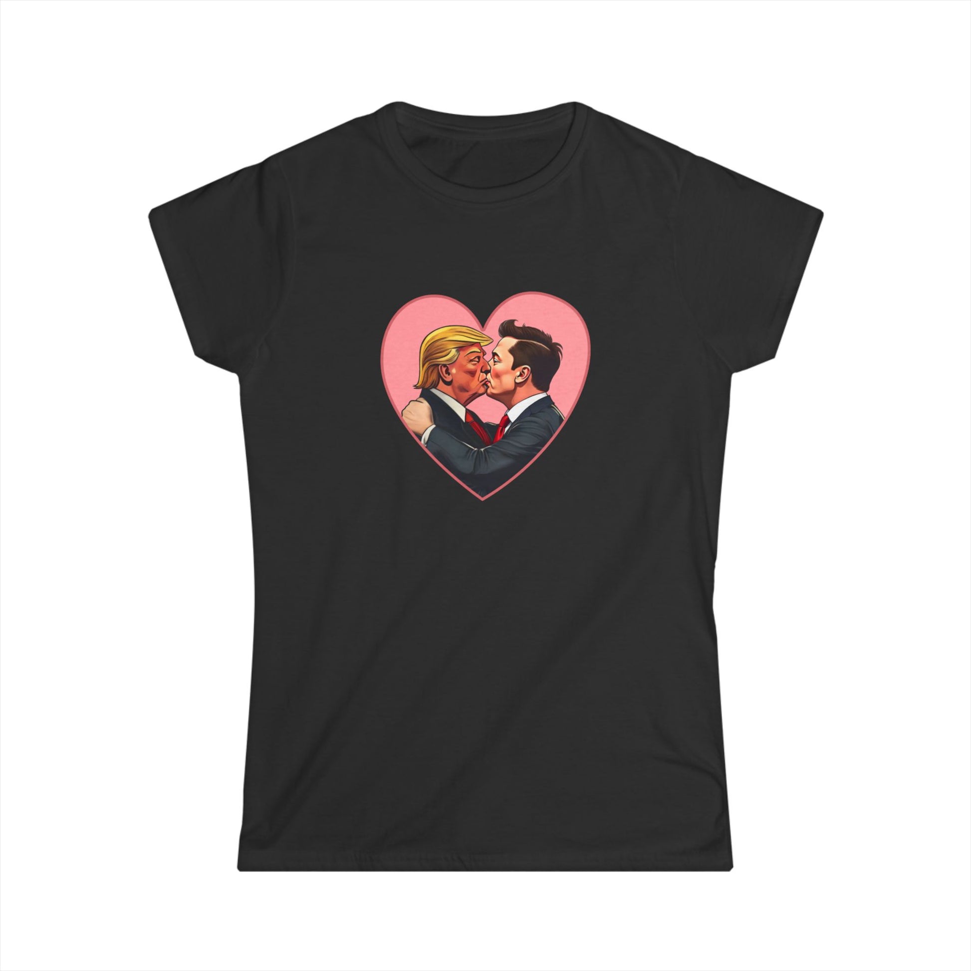 Kissing Couple MAGA Heart Tee - Political Humor Woman's T Shirt