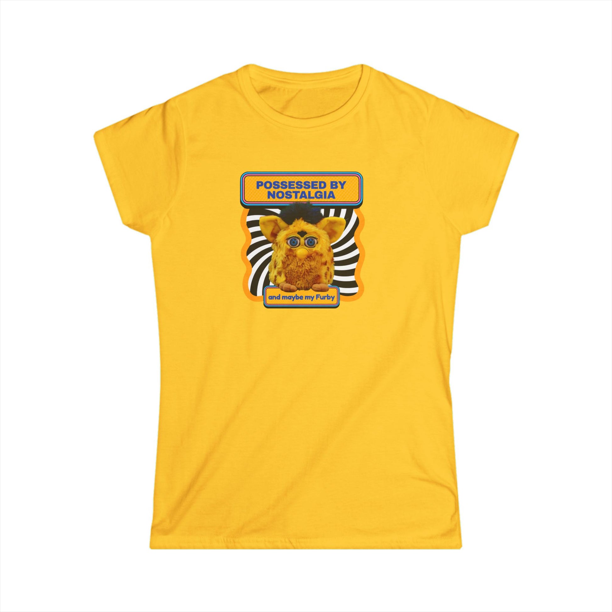 Retro Nostalgia Women's Softstyle Tee - Possessed by Nostalgia with Furby Design