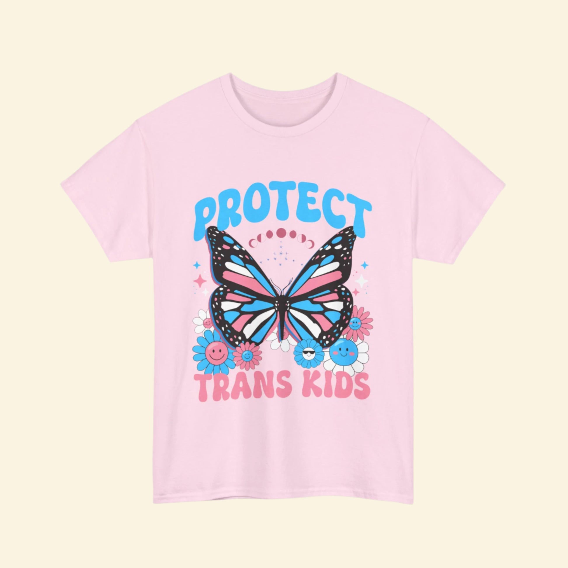 Protect Trans Kids Butterfly Tee, Comfortable Unisex T-Shirt
