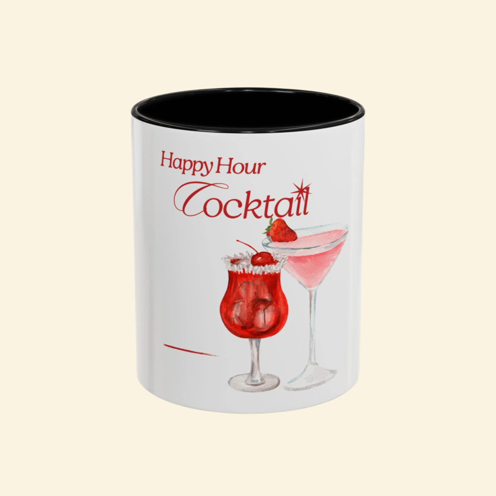 Happy Hour Cocktail Accent Coffee Mug - Fun Drinkware for Parties & Gatherings