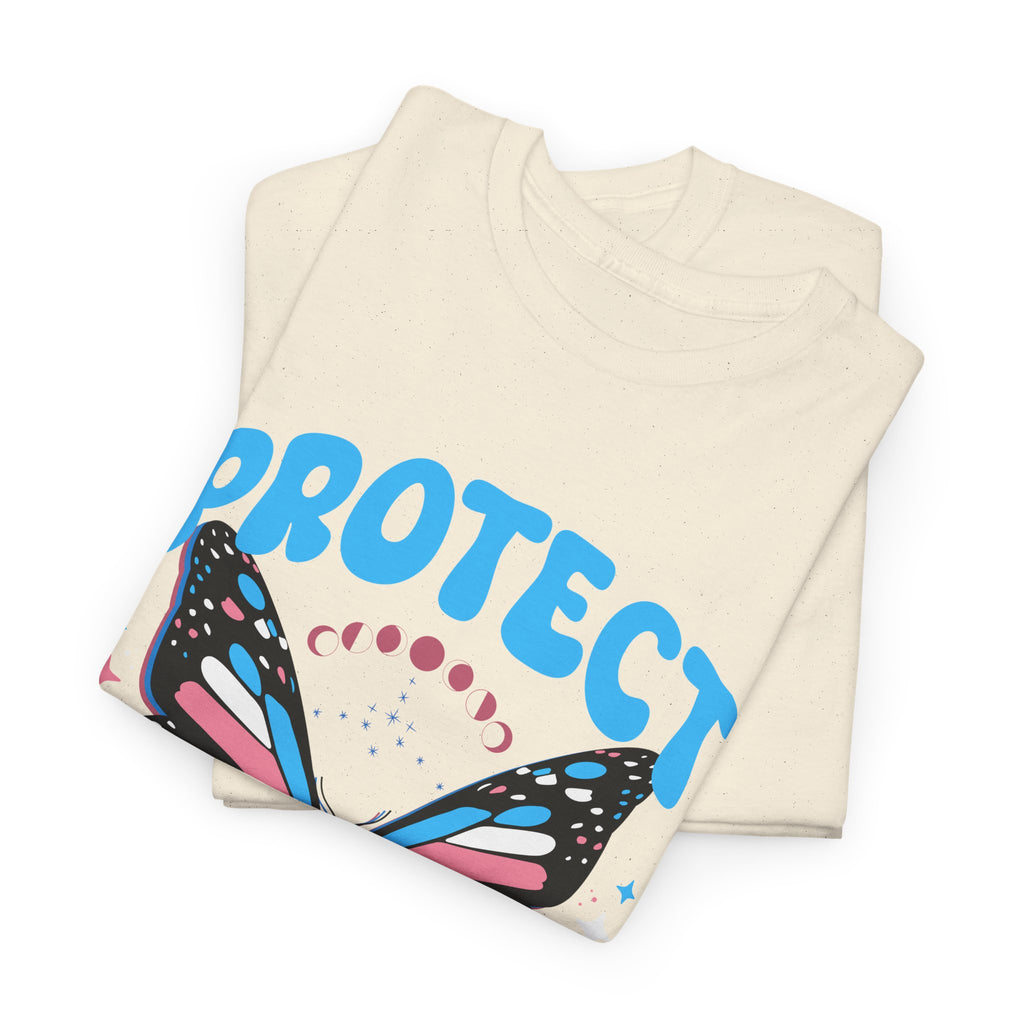 Protect Trans Kids Butterfly Tee, Comfortable Unisex T-Shirt