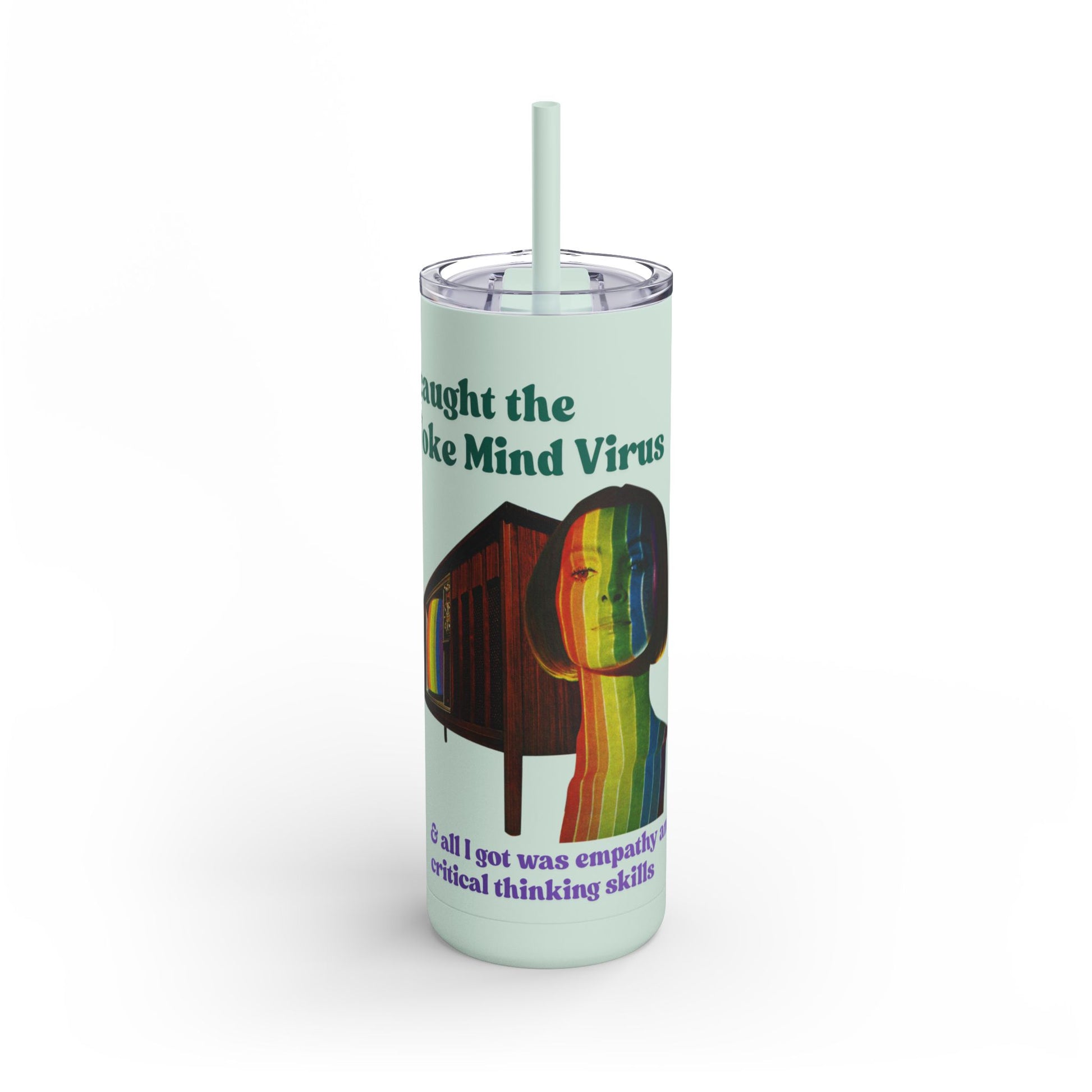 Empowering Woke Mind Virus Tumbler - 20oz Skinny Matte Drinkware