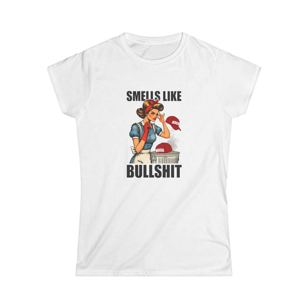 Girls' Statement Tee - 'Smells Like Bullshit' Funny Graphic T-Shirt Anti MAGA