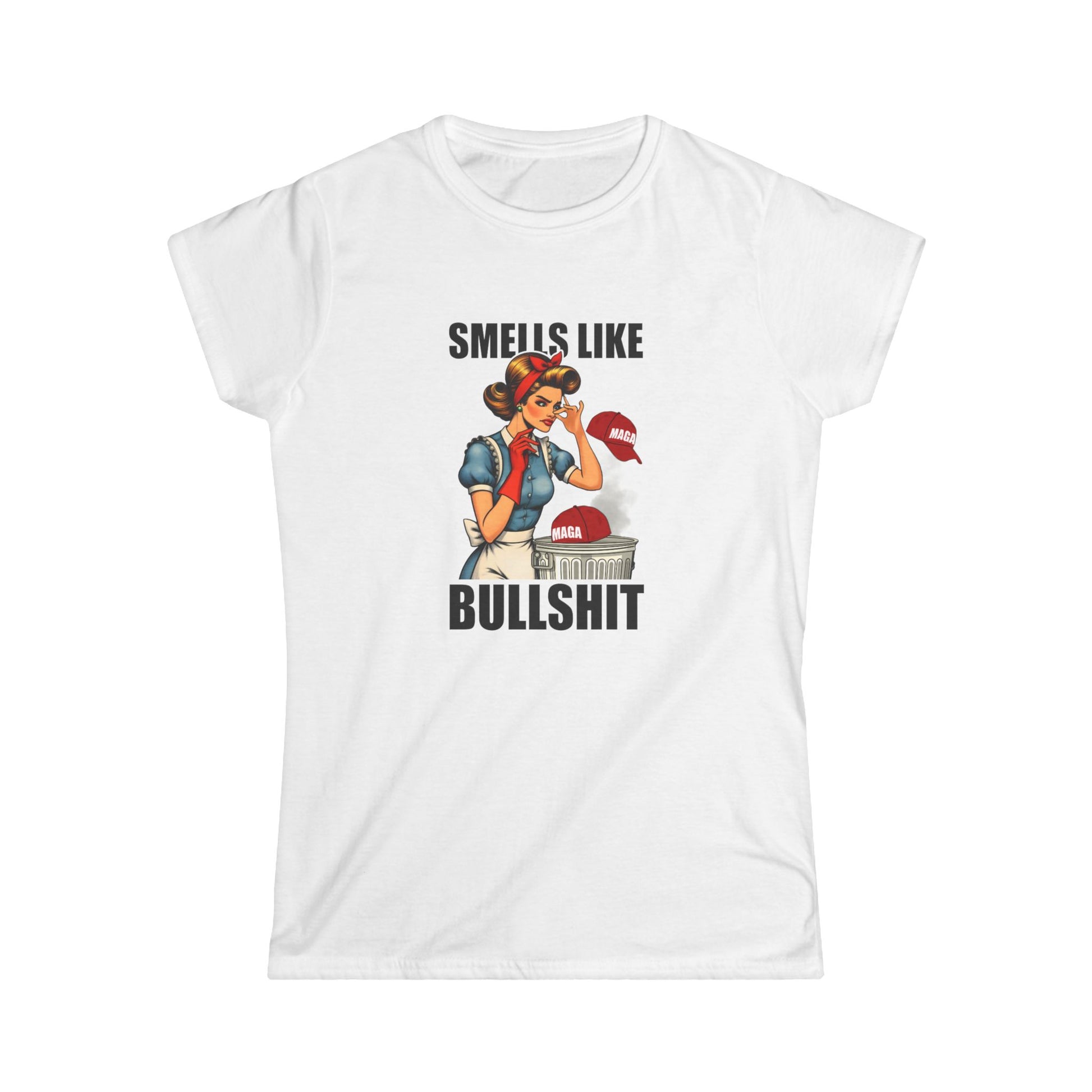 Girls' Statement Tee - 'Smells Like Bullshit' Funny Graphic T-Shirt Anti MAGA