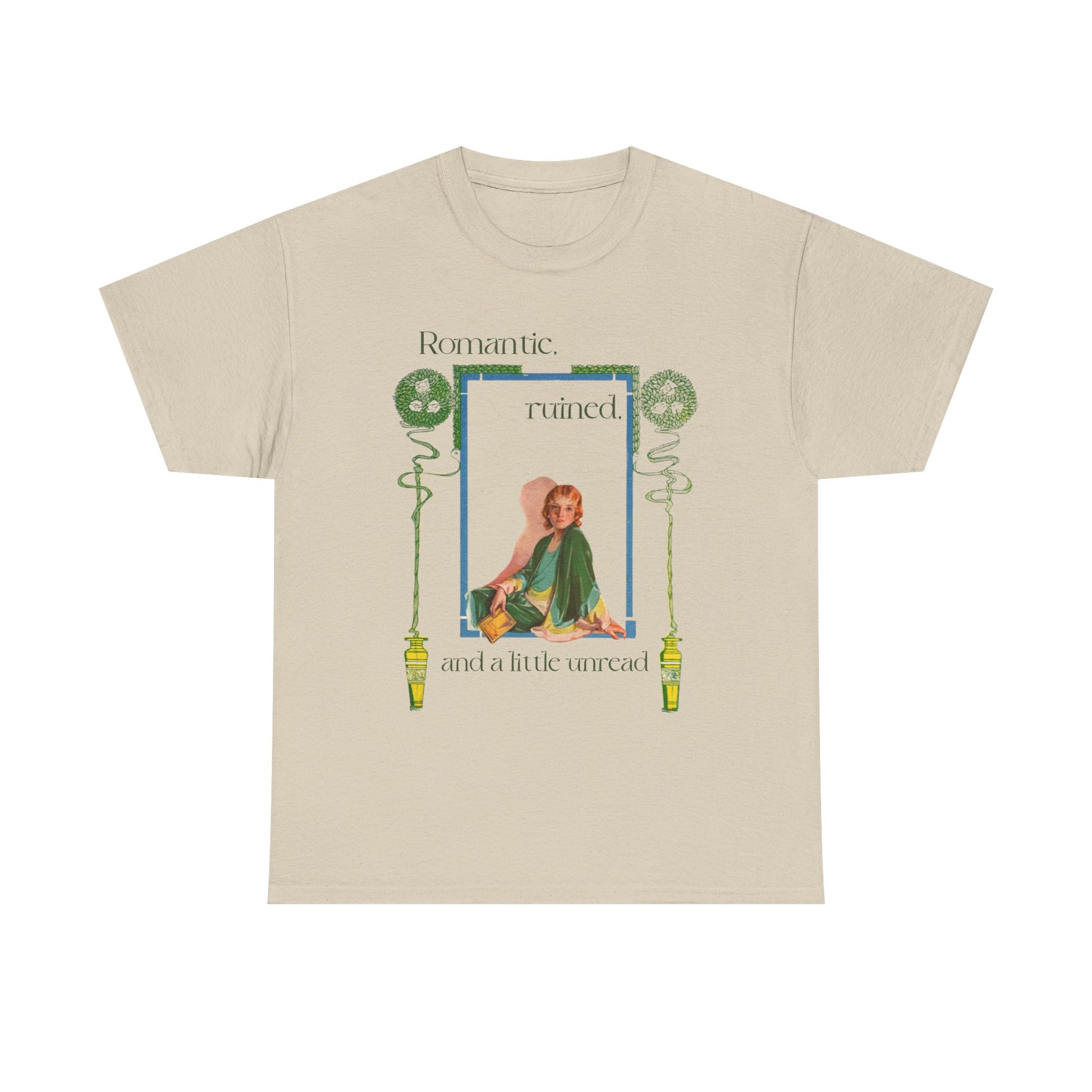 Poet's Soul Vintage Tee-" Romantic, Ruined, and a Little Unread" Retro Tee