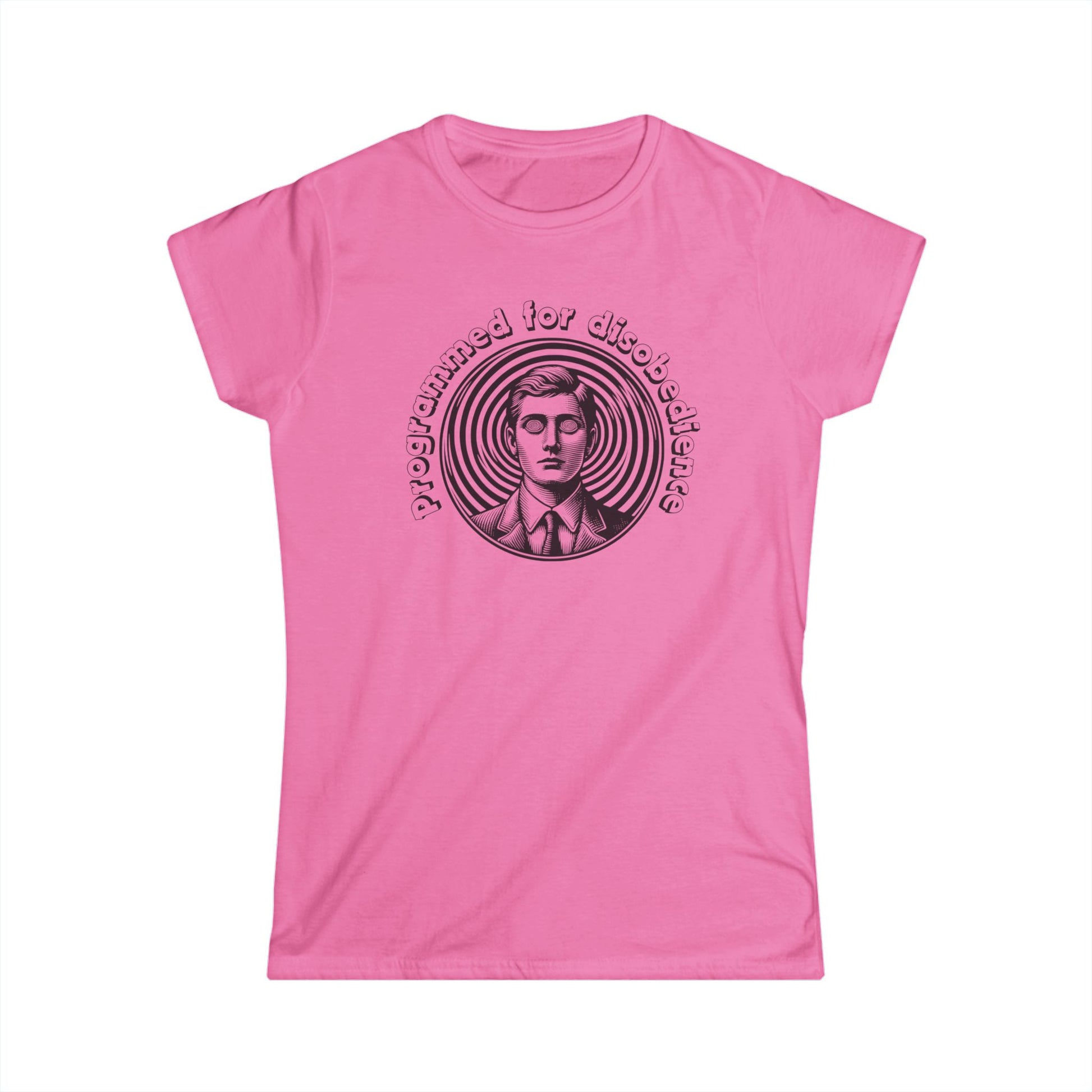 Programmed for Disobedience Women's Softstyle Tee - Trendy Graphic Tee for Bold Women