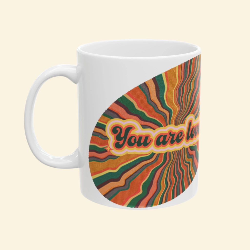 Retro Rainbow Ceramic Mug - You Are Loved (11oz)